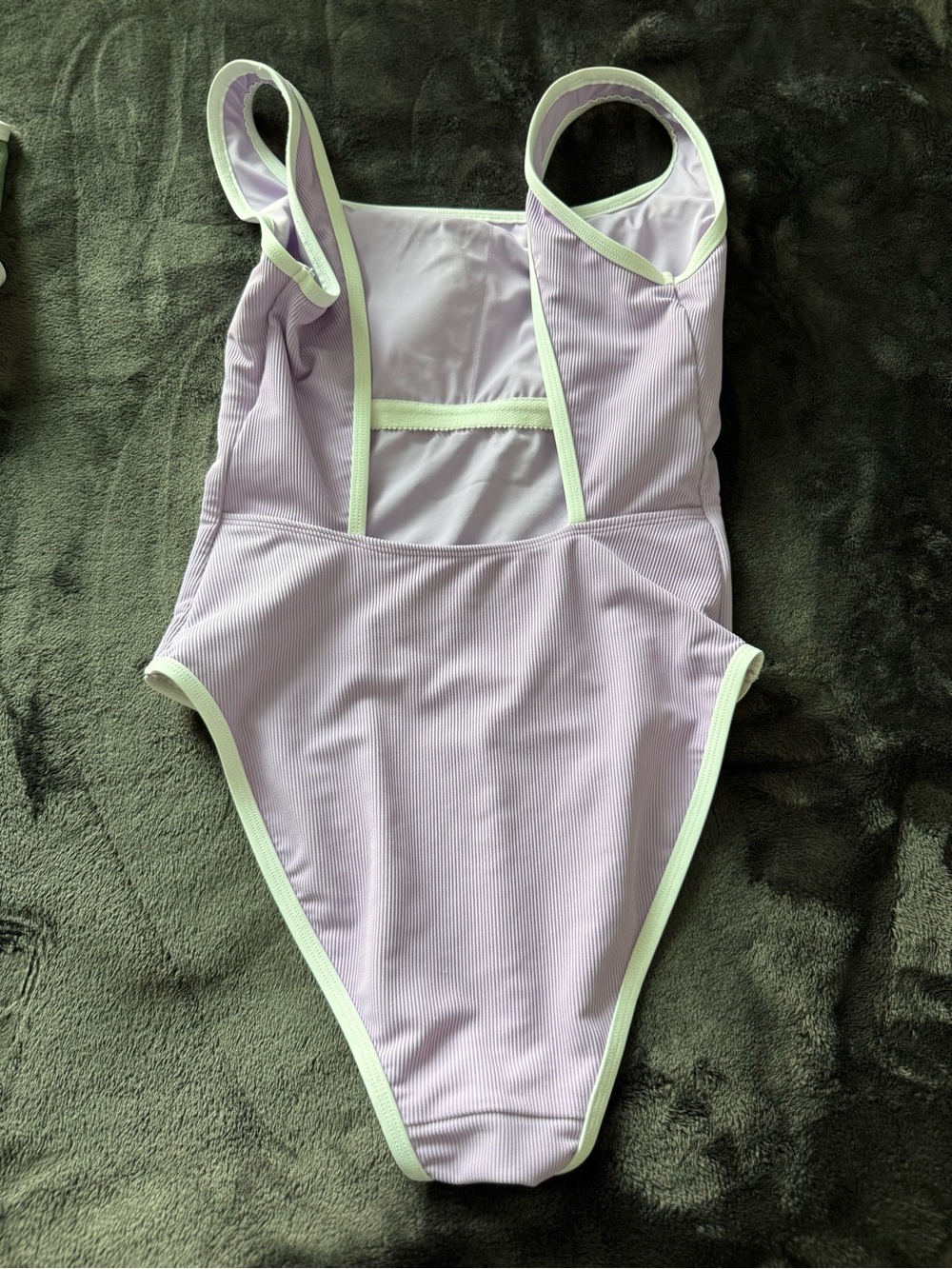 LainSnow Lilac One-Piece Swimsuit with White Trim - Picture 4 of 5